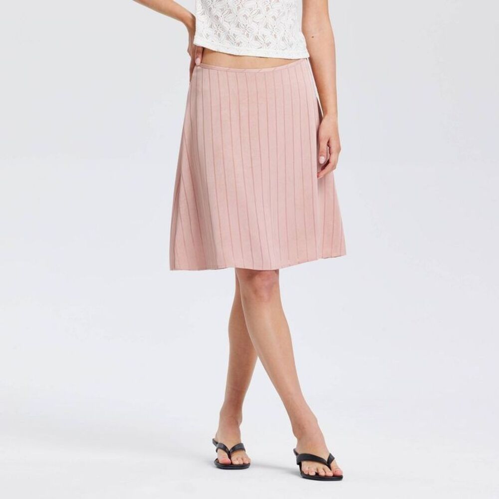 Women's Jacquard Slip Skirt - A New Day Peach Orange M